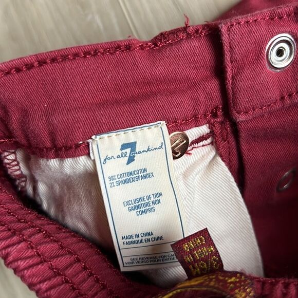 7 For All Mankind Burgundy Jeans Pants Baby 3/6 Months - Picture 6 of 6